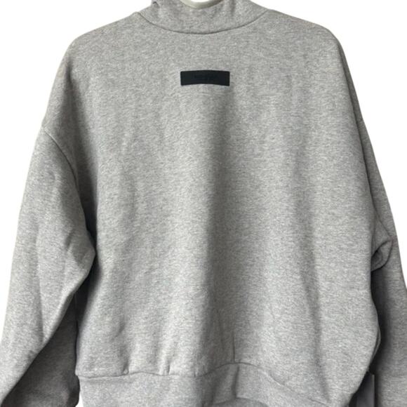 (L) NWT $100 Fear of God Essentials Dark Heather Oatmeal Hoodie - Picture 7 of 8
